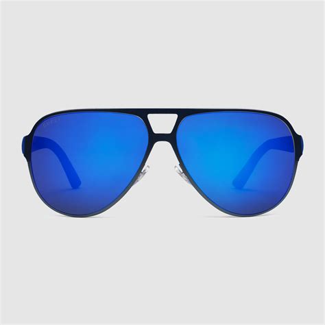 gucci 2252 blue|Gucci Aviator Blue Sunglasses for Men .